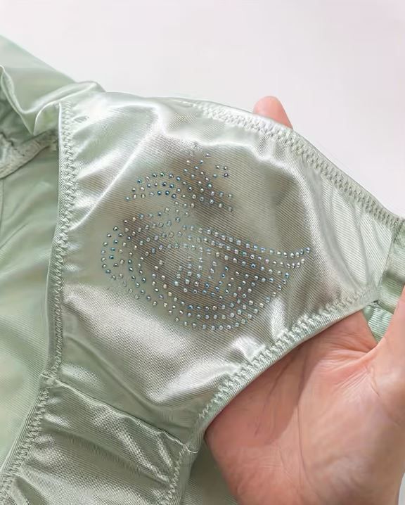 Silky feel mint green satin panties tanga full bum coverage size UK 8 / (S)