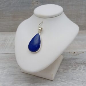 LAPIS LAZULI TEARDROP PENDANT ON SILVER CHAIN