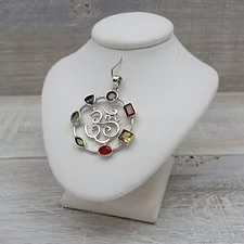 CHAKRA SANSKRIT SYMBOL SILVER PENDANT ON SILVER CHAIN