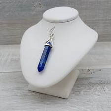 LAPIS LAZULI  POINT PENDANT ON SILVER CHAIN