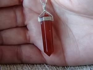 CARNELIAN POINT PENDANT ON SILVER CHAIN