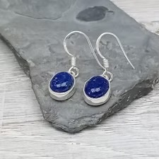 LAPIS LAZULI OVAL DROP EARRINGS