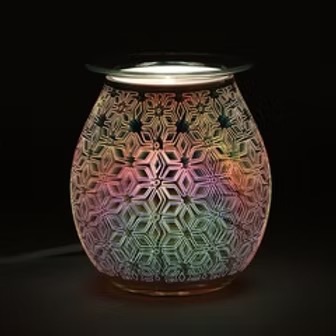 3D GEOMETRIC FLOWER LIGHT UP OIL BURNER