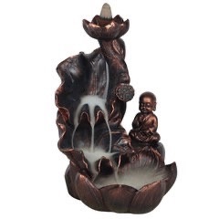 BRONZE EFFECT BUDDHA BACKFLOW INCENCE BURNER