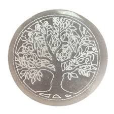 SELENITE CHARGING PLATE - TREE OF LIFE