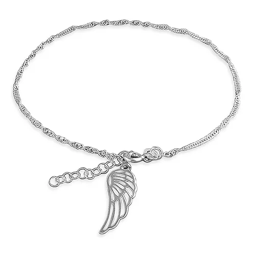 STERLING SILVER ANKLET WITH ANGEL WING