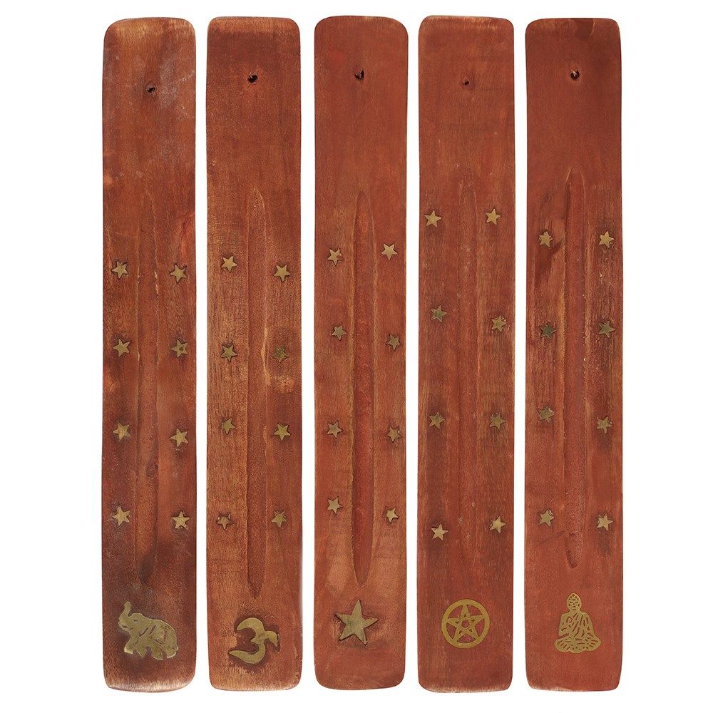 .WOODEN INCENSE  HOLDER WITH INLAY