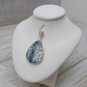 MERLINITE TEARDROP PENDANT ON SILVER CHAIN