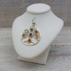 CHAKRA TREE OF LIFE PENDANT ON SILVER CHAIN