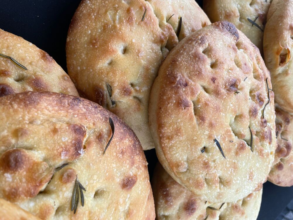Rosemary and Confit Garlic Foccacia