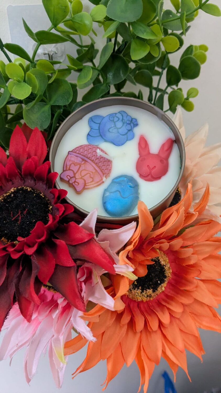 Easter bunny and egg candles