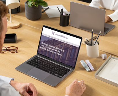 Aurora Heritage lap top website view