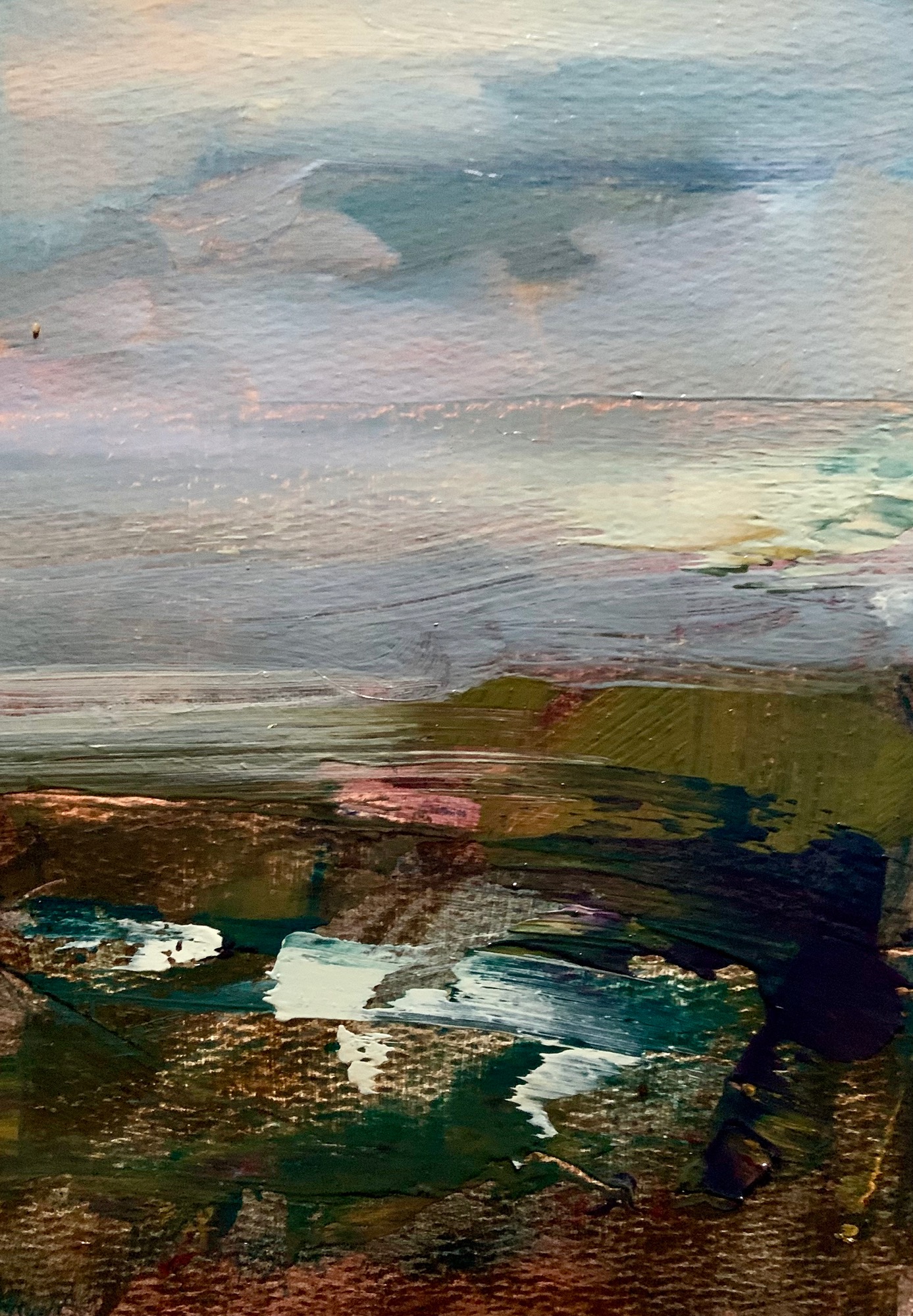 Seascape in oils showing low tide 