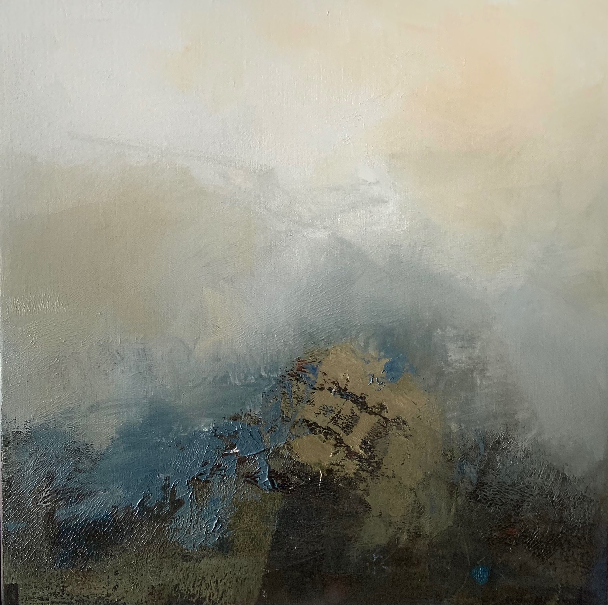 Misty sky and abstract landscape oil painting 