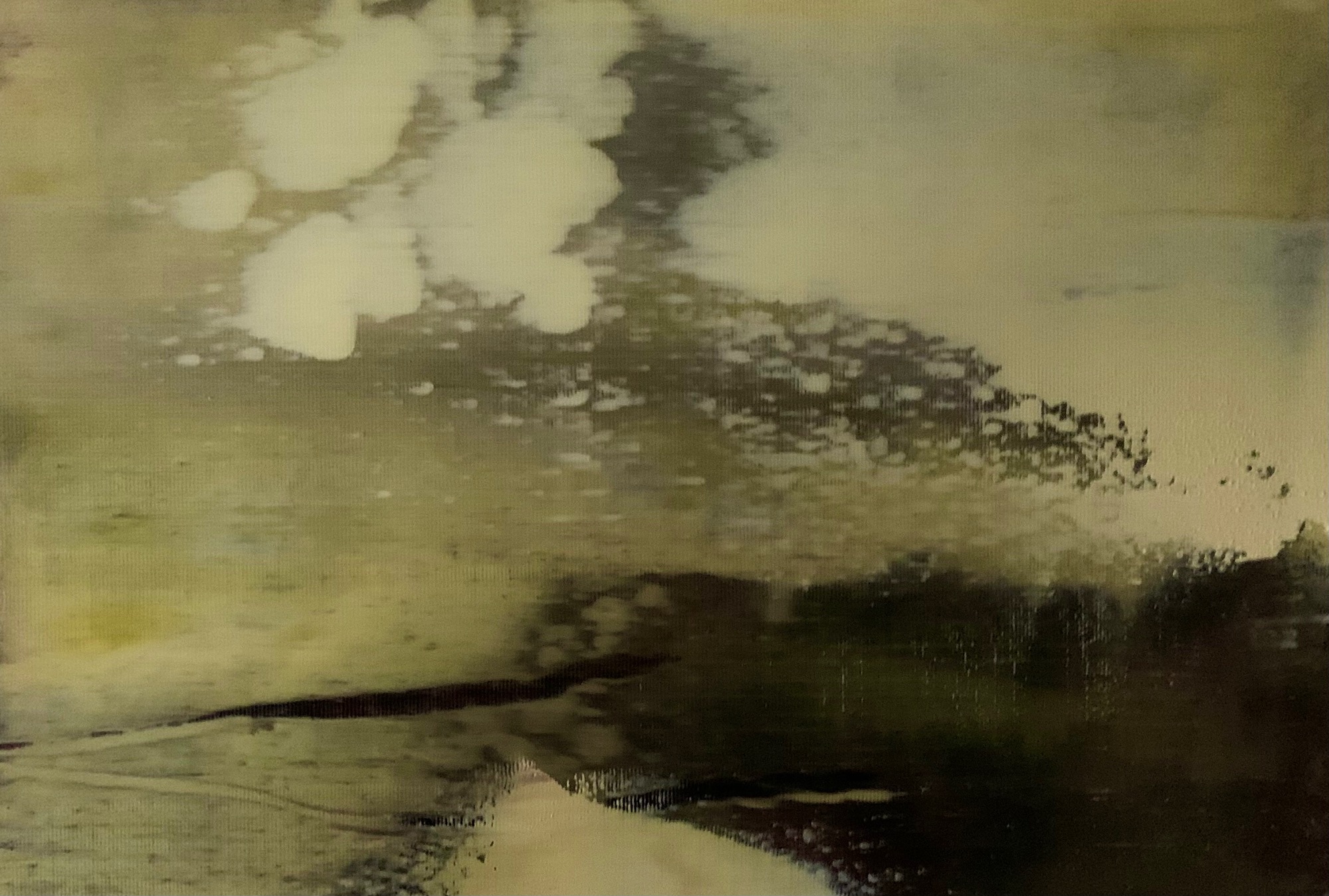 Abstract land and sky scape in black and cream colours