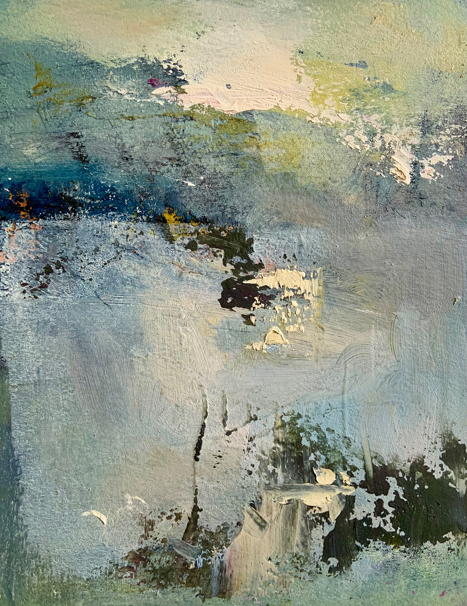 Abstract oil painting in black and brown