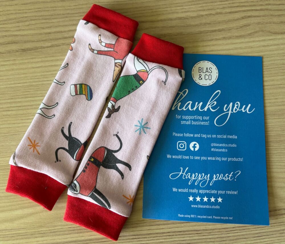 Greyhound Legwarmers!!  Christmas Design