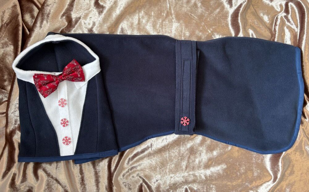 30 Inch Christmas Navy Fleece Tuxedo