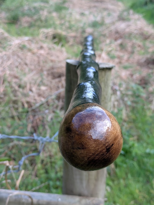 42.5Inch Traditional Irish Blackthorn Shillelagh Walking Stick - Black | Druid Range