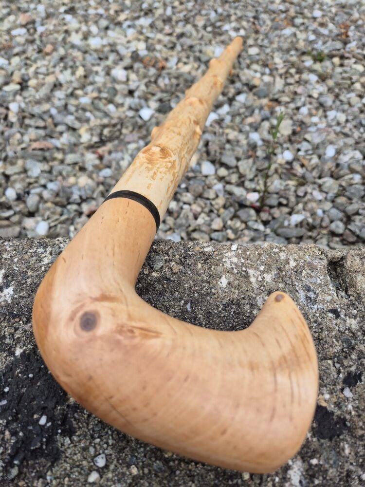 Birch Walking Stick with Birch Handle & Irish Bog Oak Spacer - 39 Inch