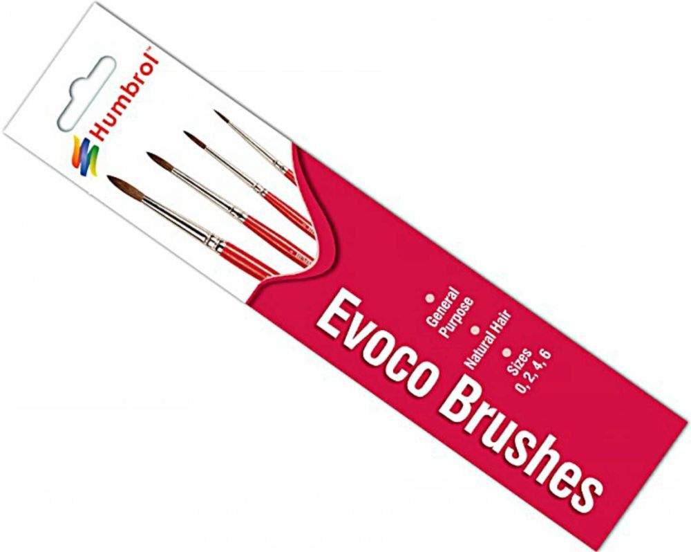 Humbrol AG4150  Evoco Brush Pack - Size 0-2-4-6