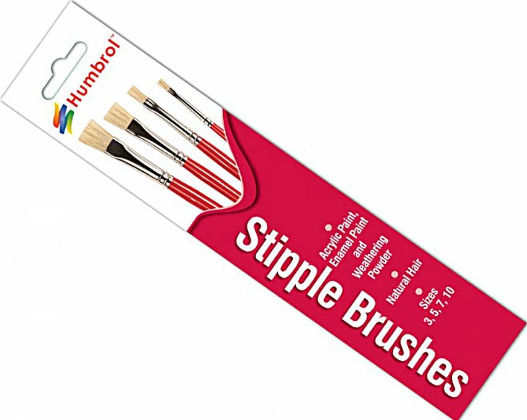 Humbrol AG4303  Stipple Brush Pack 3-5-7-10