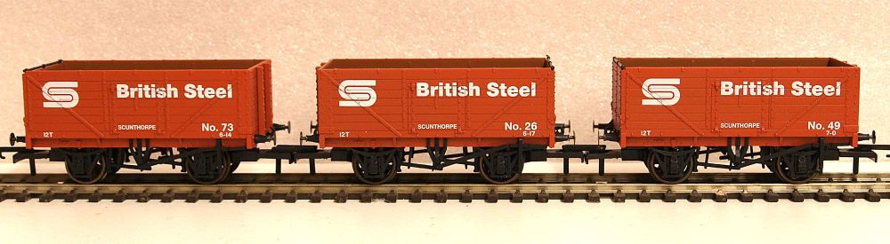 Oxford Rail GV6013  3 pack BSC 7 plank open mineral wagon