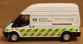 Oxford Diecast 76FT029  Ford Transit Mk5 Lwb High Docklands Light Railway