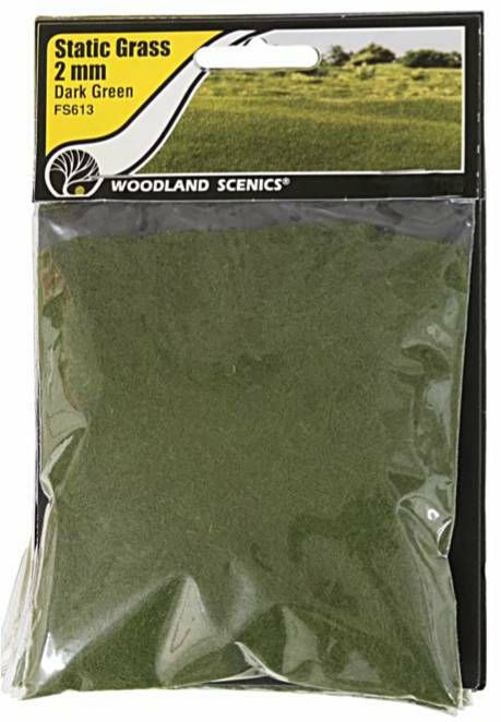 Woodland Scenics  FS613 2mm Static Grass 'Dark Green'