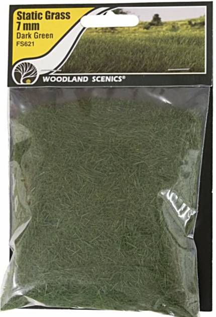 Woodland Scenics  FS621 7mm Static Grass 'Dark Green'