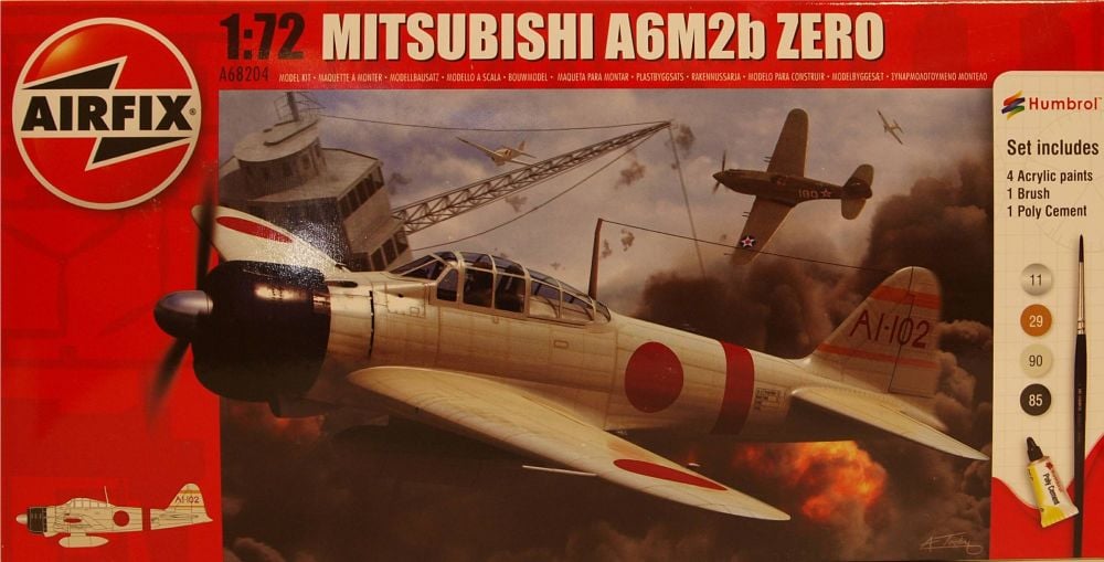 PAINTS EXAMPLE T3412Z MITSUBISHI A6M2B ZERO A55102 1/72ND SCALE AIRFIX KIT =