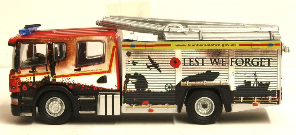  Oxford Diecast 76SFE011  Humberside Fire And Rescue Pump Ladder - British 