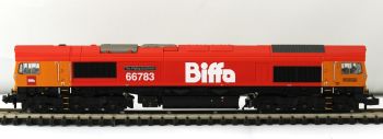 Graham Farish 371-399-SU  Class 66/7 66783 'The Flying Dustman' GBRf Biffa Red