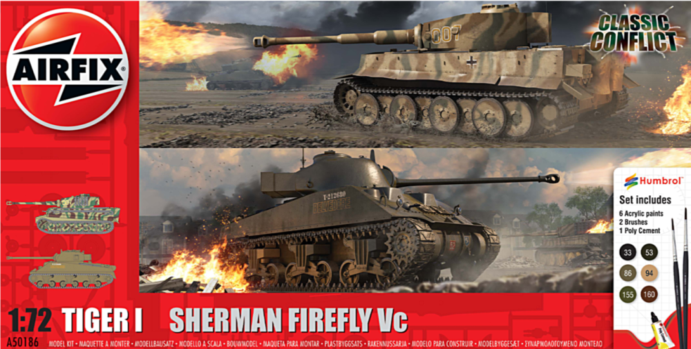     Airfix A50186  Classic Conflict Tiger 1 vs Sherman Firefly 1:72