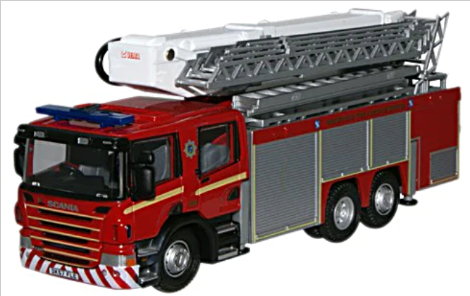 Oxford Diecast 76SAL003  Merseyside F & R service Scania Aerial Rescue Pump