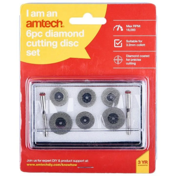 Amtech E1829  6 Piece diamond cutting disc set