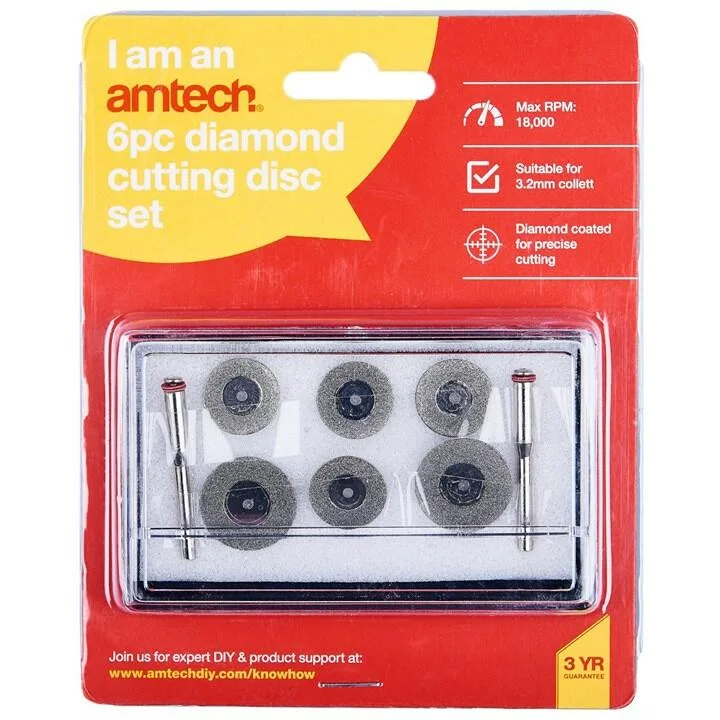 Amtech E1829  6 Piece diamond cutting disc set