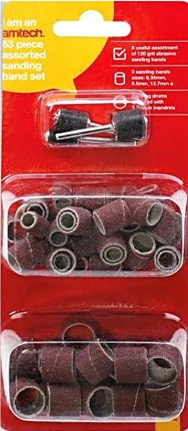 Amtech E1885  63 Piece assorted sanding band set