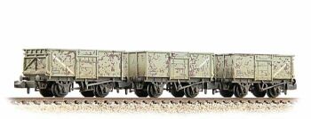 Graham Farish 377-235B  BR 16T Steel Mineral Wagon BR Grey (weathered) x3 +load