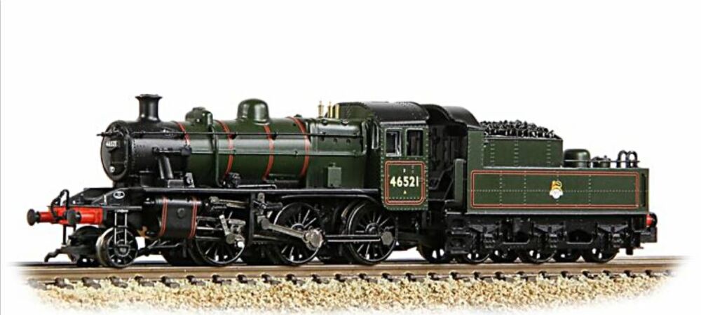Graham Farish 372-630  LMS Ivatt 2MT 46521 BR Lined Green (Early Emblem)