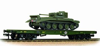 Bachmann 38-726  WD 50T 'Warflat' Bogie Wagon WD Bronze Green with Cromwell MKIV Tank