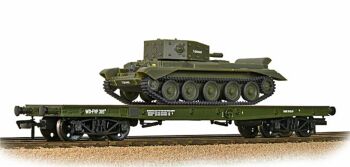 Bachmann 38-725  WD 50T 'Warflat' Bogie Wagon WD Khaki Green with Cromwell MKIV Tank