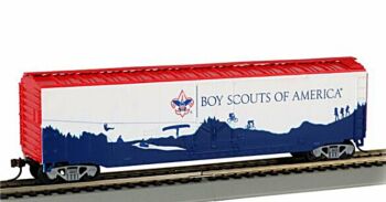 Bachmann 18013  50' Plug-Door Box Car - Boy Scouts Of America - Adventure Landscape