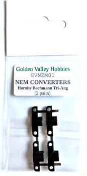 Golden Valley Hobbies GVNEM01  Conversion NEM pockets for Bachmann, Hornby, Tri-Ang (2 pairs)