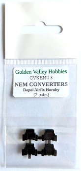 Golden Valley Hobbies GVNEM03  Conversion NEM pockets for Hornby, Dapol and Airfix (2 pairs)