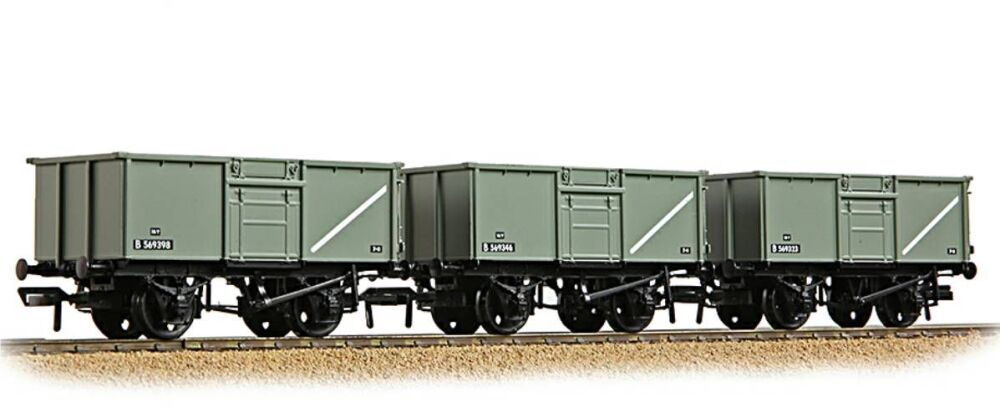 Bachmann 37-265  BR 16T Steel Mineral Top Flap Doors 3-Wagon Pack BR Grey (