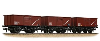 Bachmann 37-238A  BR 16T Steel Mineral Top Flap Doors 3-Wagon Pack BR Bauxite (TOPS)