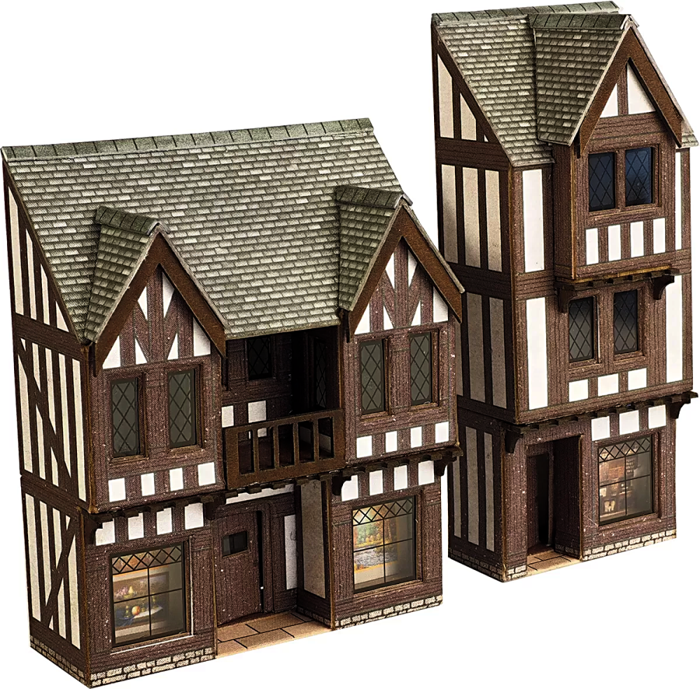 Metcalfe PN190  Low Relief Timber Framed Shops