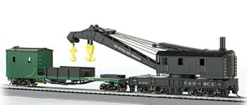 Bachmann 16122  Chesapeake & Ohio 250ton Crane car & 51ft Boom Car (HO scale)