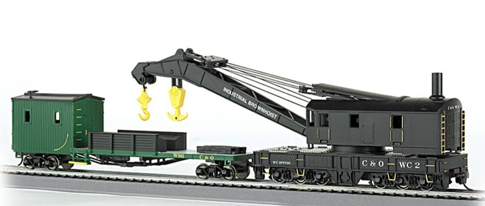 Bachmann 16122  Chesapeake & Ohio 250ton Crane car & 51ft Boom Car (HO scal
